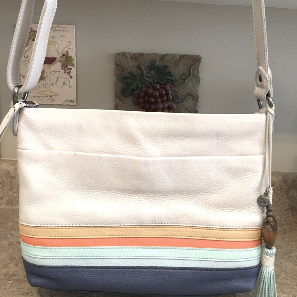 SAK white leather purse